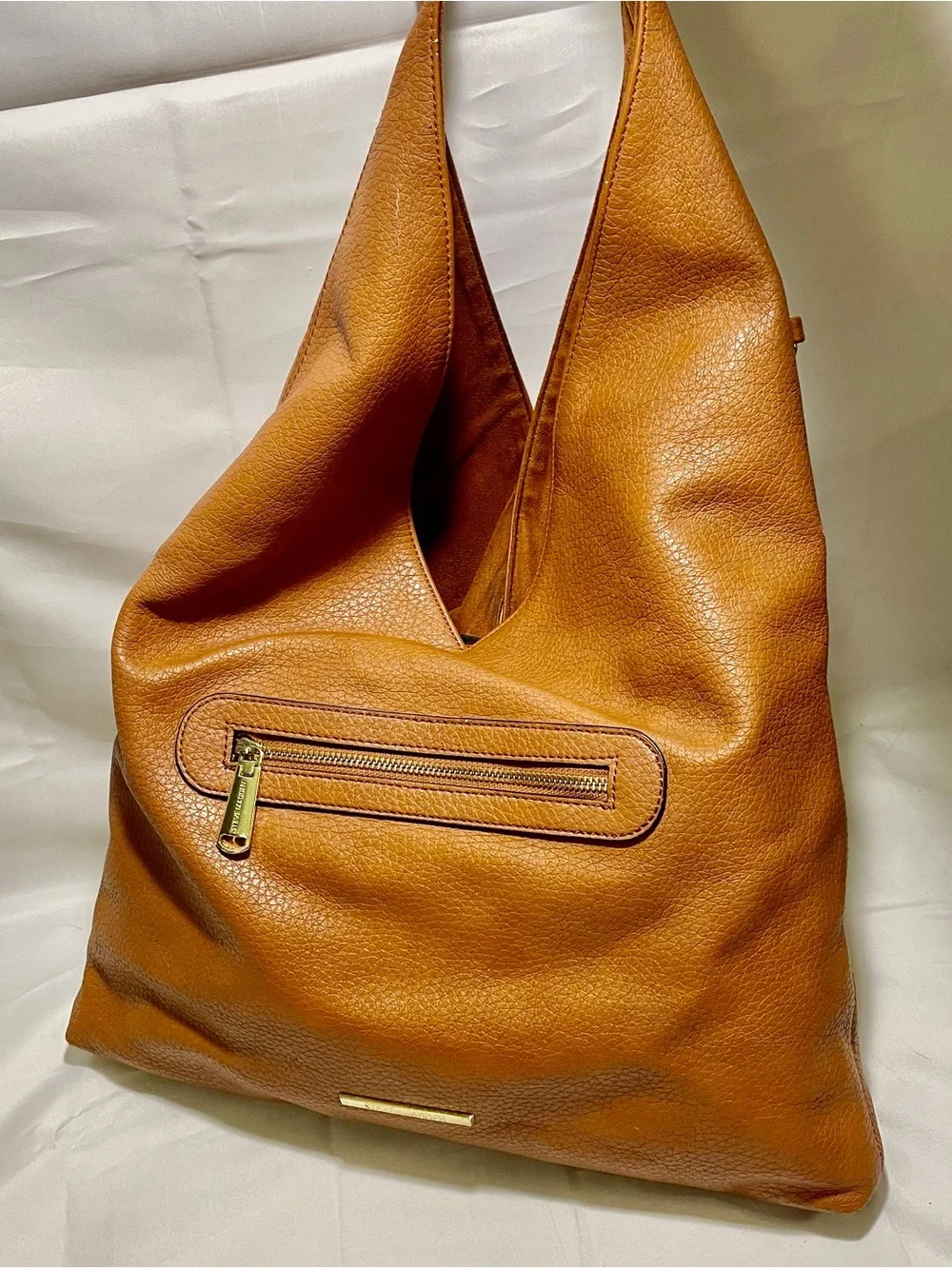Steve Madden Cognac Pebbled Leather Hobo Shoulder Bag